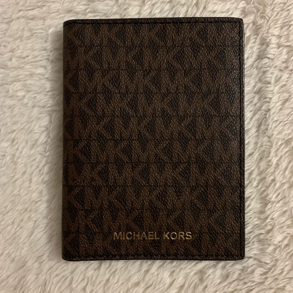 Michael Kors Dark Brown Monogram Passport Cover